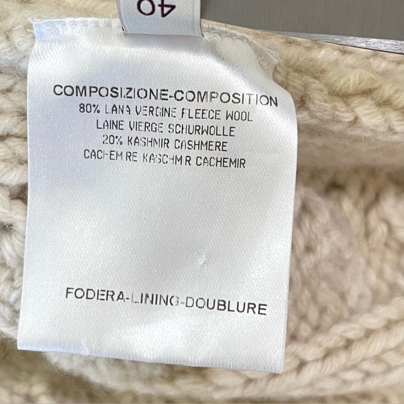 Stella McCartney Wool Cashmere Chunky Cable Knit Bobble Cardigan Dress Ecru IT40 - Picture 14 of 15